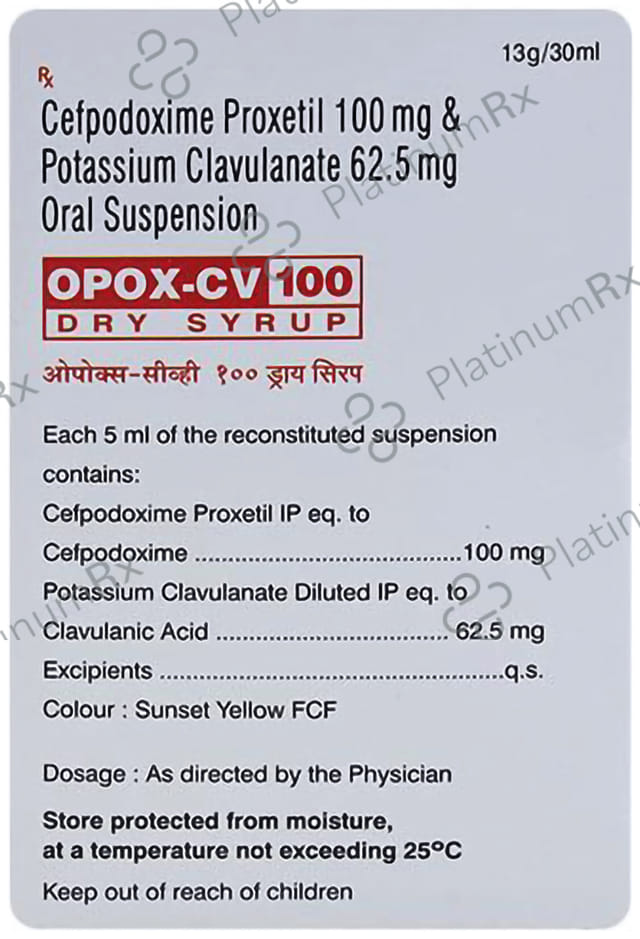 Opox CV 100/62.5mg Dry Syrup 30ml
