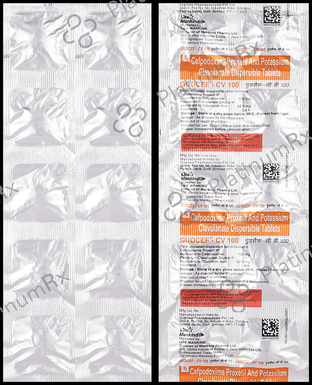 Gudcef CV 100/62.5mg Tablet 10s