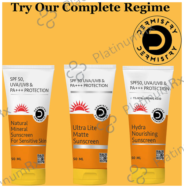 Dermistry Natural Mineral Based Sunscreen SPF 50 Cream 50ml