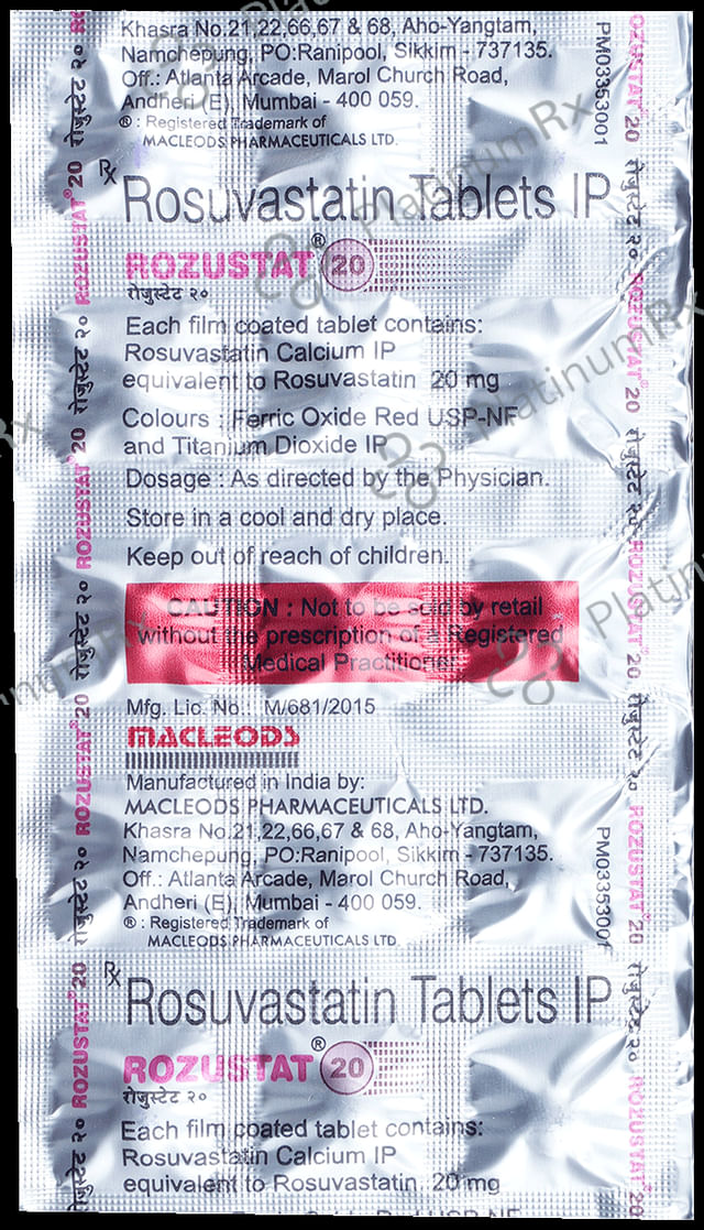 Rozustat 20mg Tablet 15s