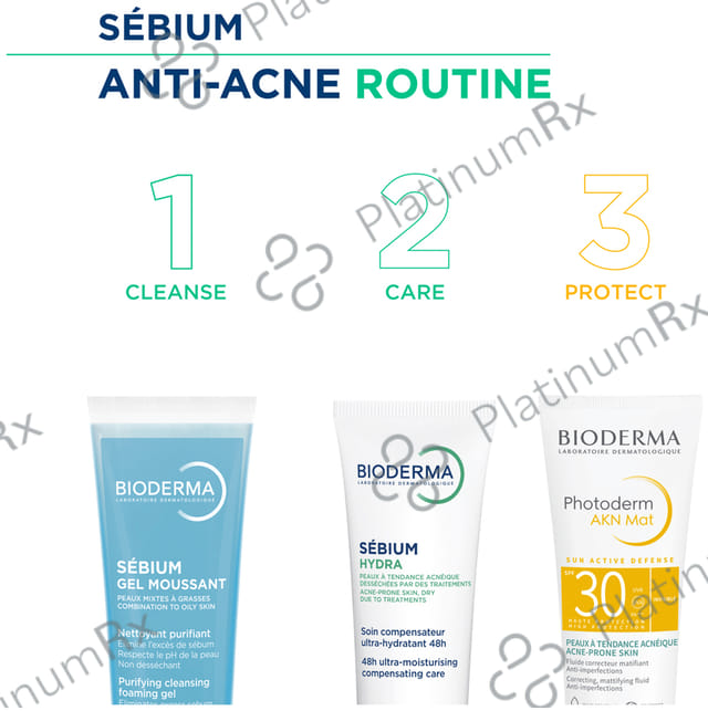 Bioderma Sebium Moussant Purifying Cleansing Foaming Gel 45ml