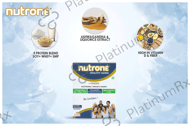 Nutrone Healthy Aging 3 Protein Blend Powder Kesar Badam with Shaker Free
