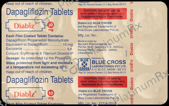 Diabiz 10mg Tablet 15s