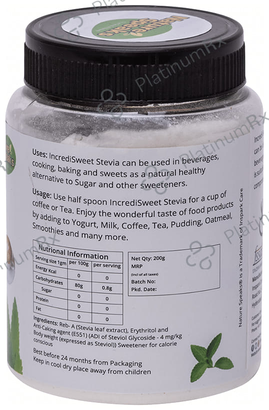 Nature Speaks Incredi Sweet Stevia Zero Calories 200 gm