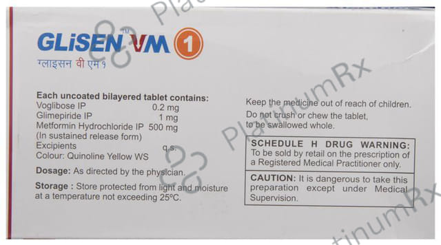 Glisen VM 1/500/0.2mg Tablet SR 10s