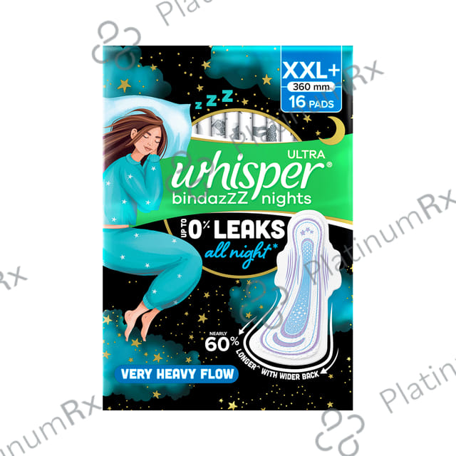 Whisper Bindazzz Nights Pads - Size XXL+ 16 pads