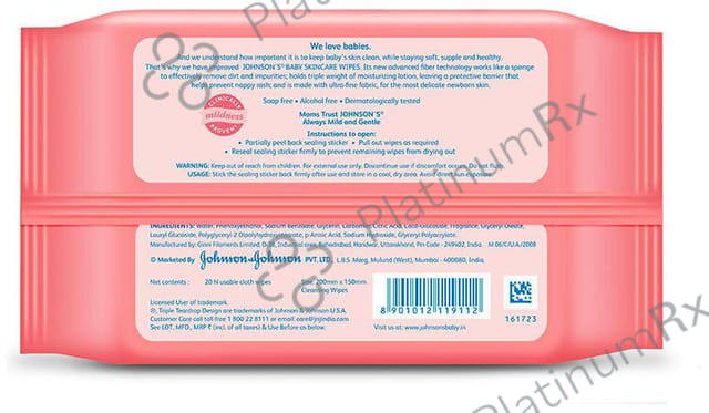 Johnson's Baby Skincare Wipes 20s