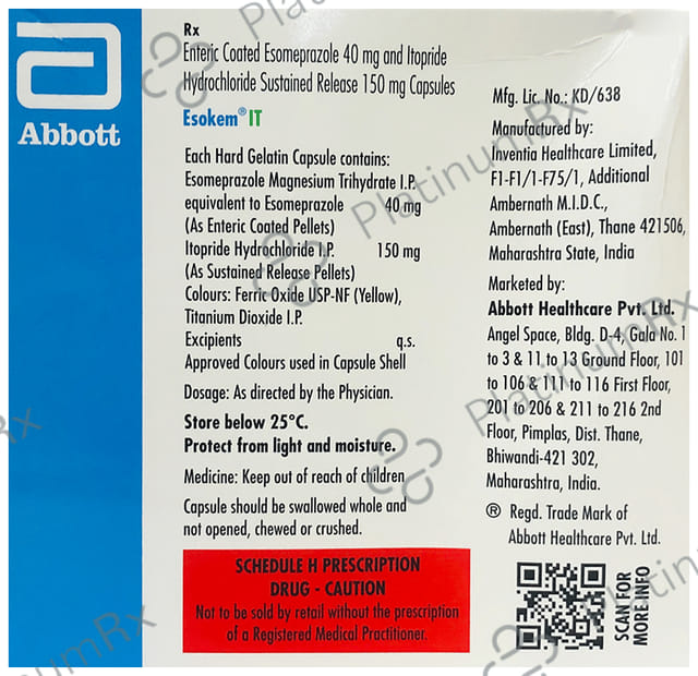 Esokem IT 40/150mg Capsule 15s