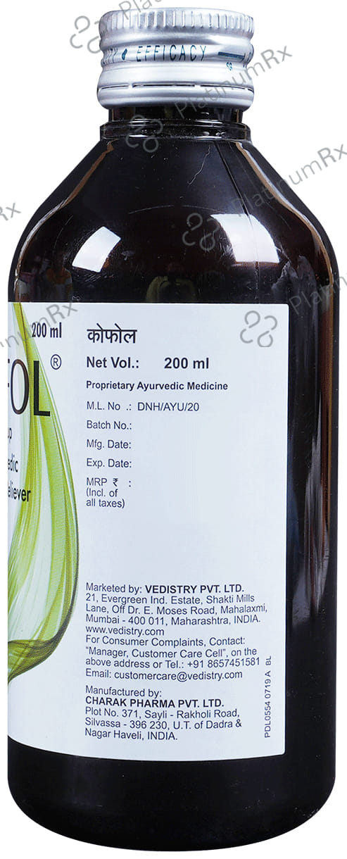 Charak Kofol Ayurvedic Syrup for Cough Relief 200ml
