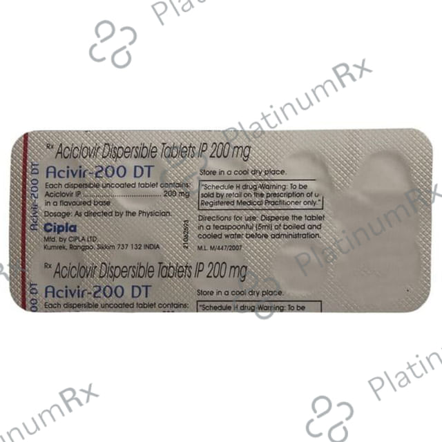 Acivir 200mg DT Tablet 10s