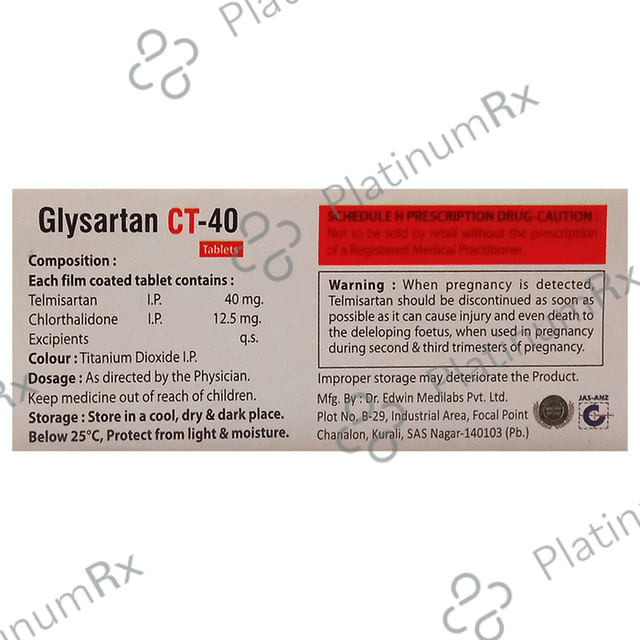 Glysartan CT 40/12.5mg Tablet 10s