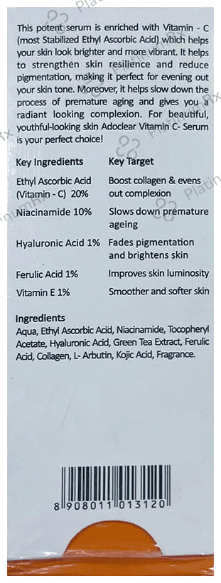 Adoclear Anti Pollution Vitamin C Serum with Hyaluronic Acid 20ml