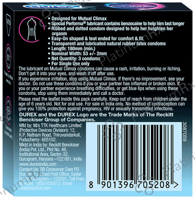 Durex Mutual Climax Condom 3s
