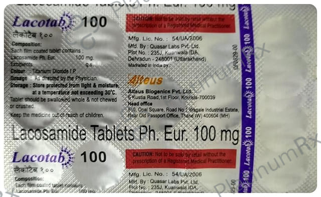 Lacotab 100mg Tablet 15s