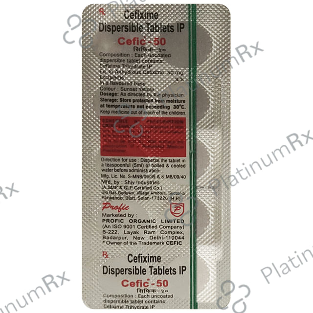 Cefic 50mg Tablet DT 10s
