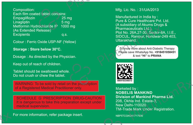 Empaglyde LM 25/1000 Tablet 10s