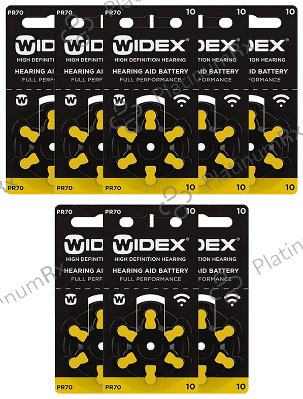 Widex Size 10 PR 70 Hearing Aid Battery (6 Each) 8 units