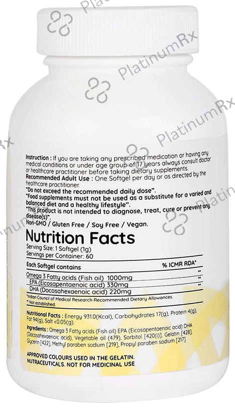 Pure Tree Omega 3 1000mg Softgels