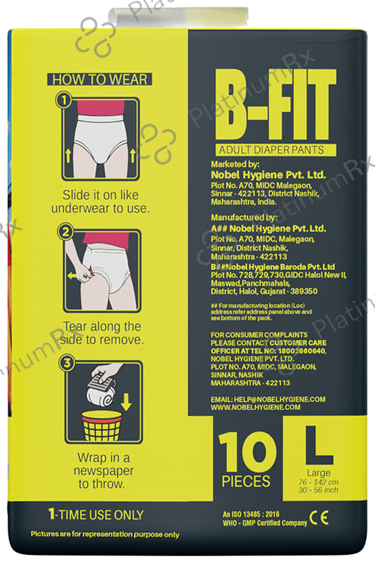 B Fit Adult Diaper Pants Large 10s