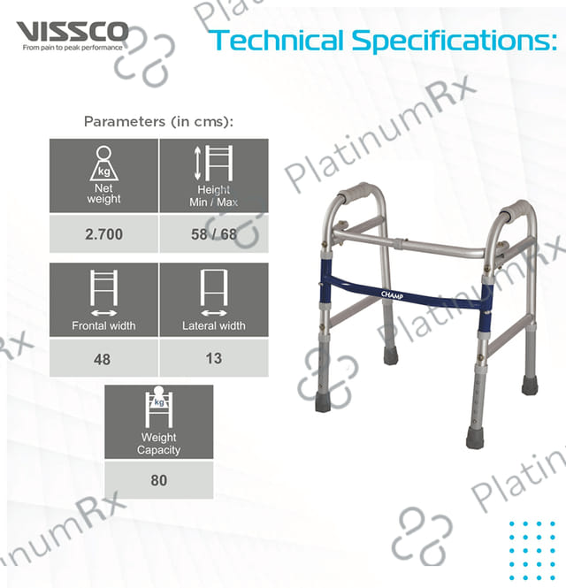 Vissco 3901 Champ Folding Walker-Child Universal Grey