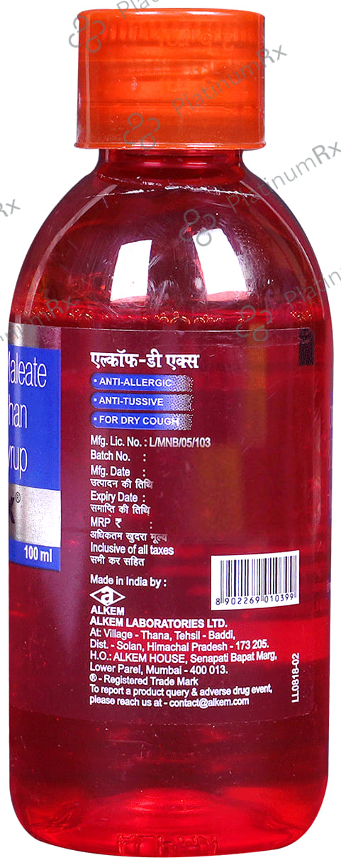 Alkof DX 4/10mg Syrup 100ml