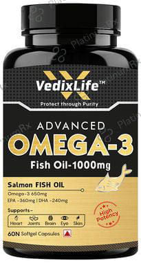VedixLife Advanced Omega 3 Fish Oil 1000mg Softgel Capsule