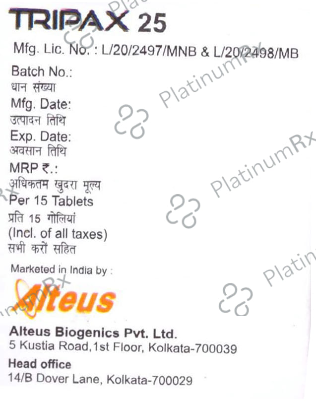 Tripax 25mg Tablet 15s