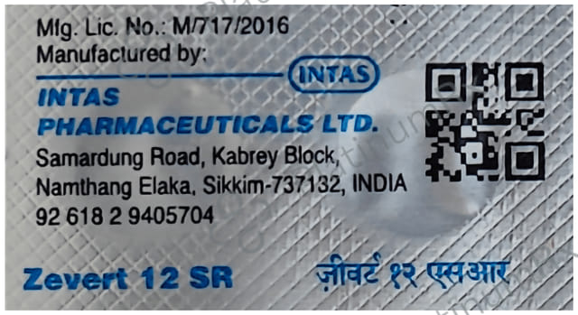 Zevert 12mg Tablet SR 14s