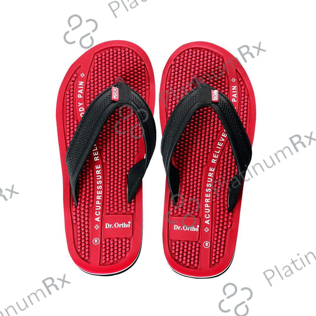 Dr Ortho Pain-Free Acupressure Slipper 6 Black & Red