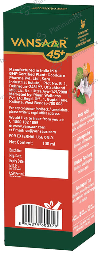 Vansaar Arth Relief Oil- Ayurvedic Joint & Muscle Pain Relief Oil 100 ml