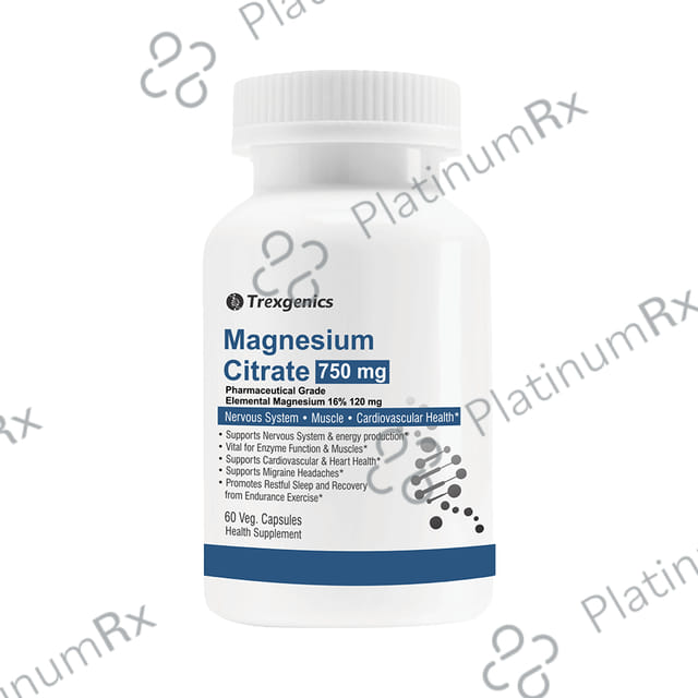 Trexgenics Magnesium Citrate 750mg Veg. Capsules