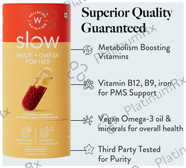 Wellbeing Nutrition Slow Multi for Her with Astaxanthin Cranberry Vegan Omega Oil Capsule 60s