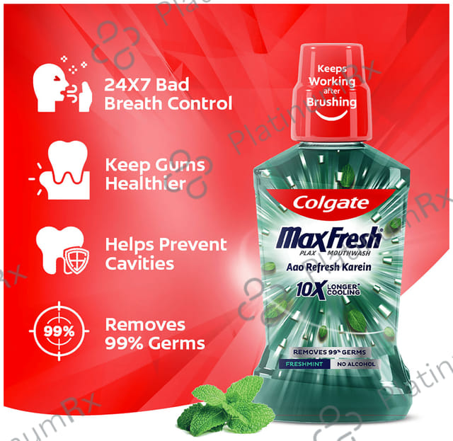 Colgate Fresh Mint MaxFresh Plax Antibacterial Mouth Wash 250ml