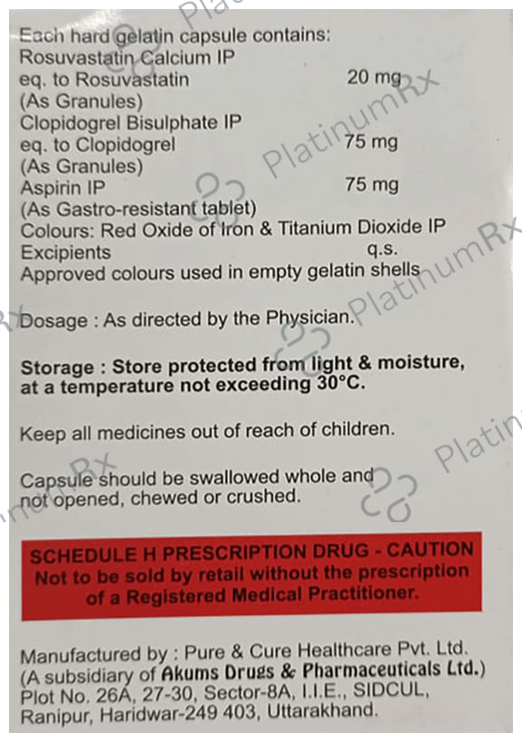 Rosycap Gold 20/75/75mg Capsule 15s