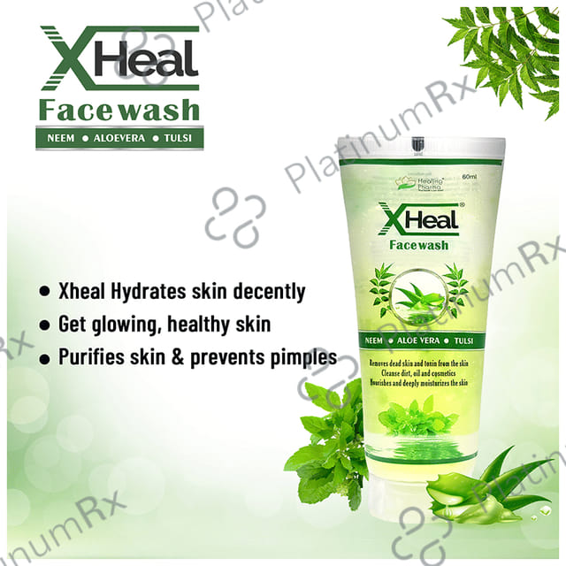Healing Pharma X Heal Neem, Tulsi & Aloe Vera Face Wash (60ml Each) 2s