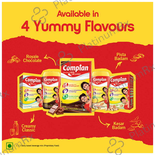 Complan 100% Milk Protein for Concentration, Memory & Growth - Flavour Royale Chocolate