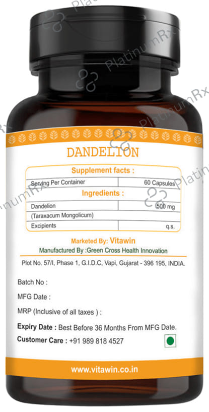 Vitawin Dandelion 500mg Vegetarian Capsule