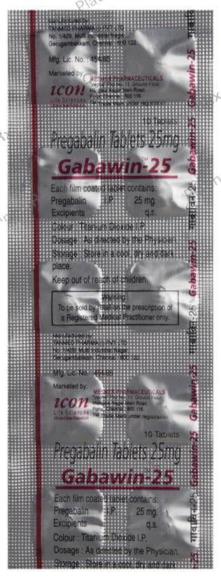 Gabawin 25mg Tablet 10s