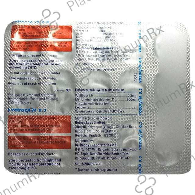 Vozuca M 500/0.3mg Tablet SR 15s