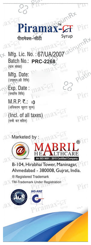 Piramax-CT Syrup Sugar Free