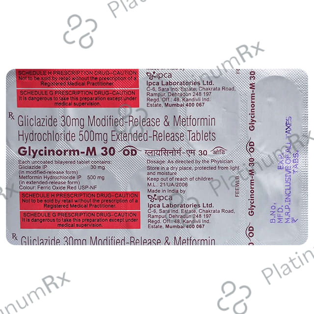 Glycinorm M 30/500mg OD Tablet ER 10s