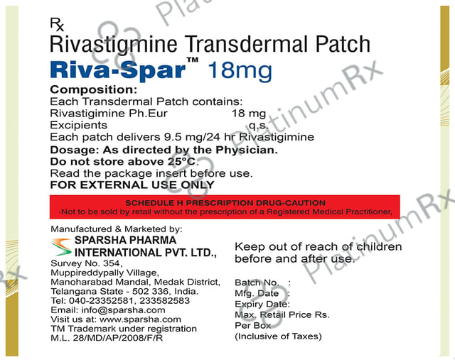 Rivaspar 18mg Patch