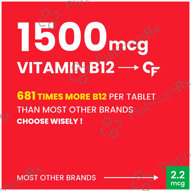Carbamide Forte Methylcobalamin (Vitamin B12) 1500mcg for Digestion, Brain & Immunity - Tablet