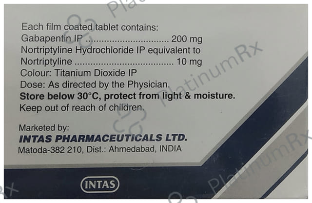 Gabapin NT 200/10mg Tablet 15s