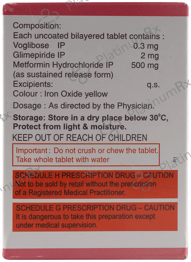 Trivoglicad 2/500/0.3mg Tablet SR 10s