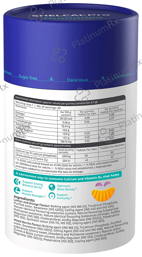 Shelcal Pro Calcium & Vitamin D3 Gummy 30s