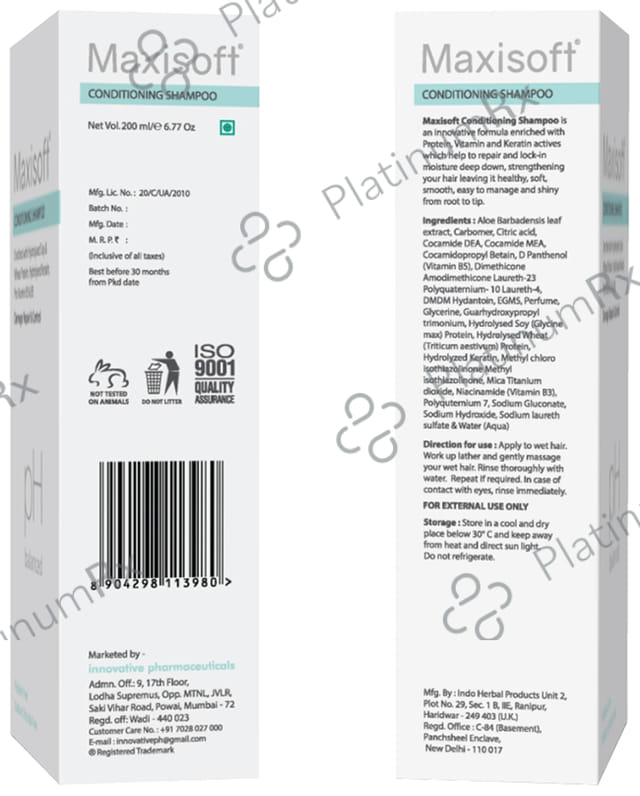 Maxisoft Conditioning Shampoo (200ml Each) 4 Tubes