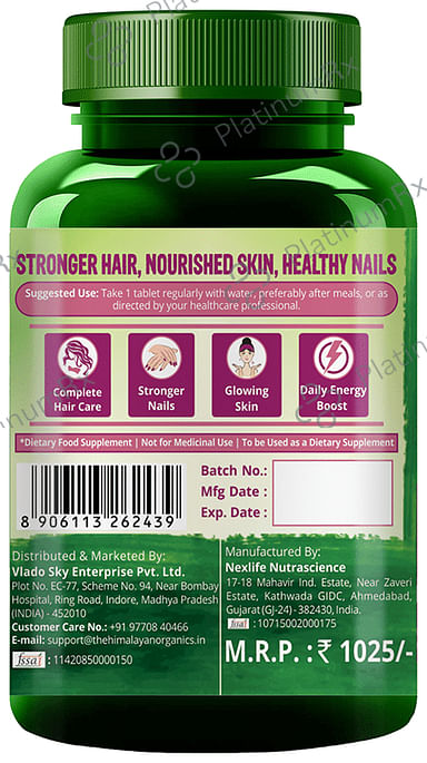 Himalayan Organics Biotin 10000mcg - Veg Tablet 120s
