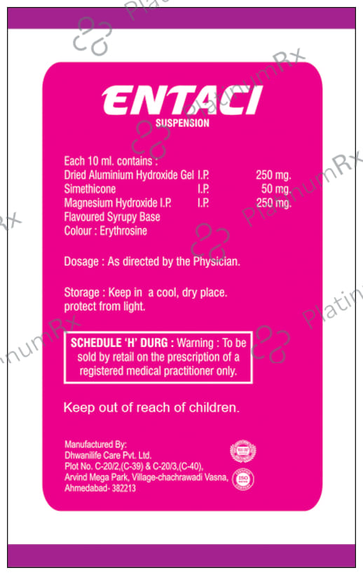 Entaci Delicious Mint Flavour Sugar Free Oral Suspension 170ml
