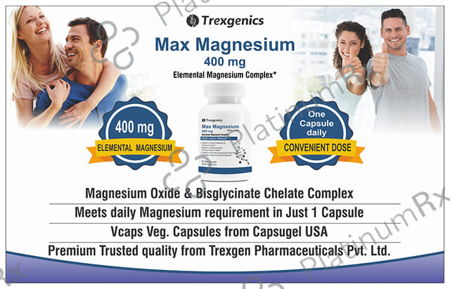 Trexgenics Max Magnesium 400mg Veg. Capsules